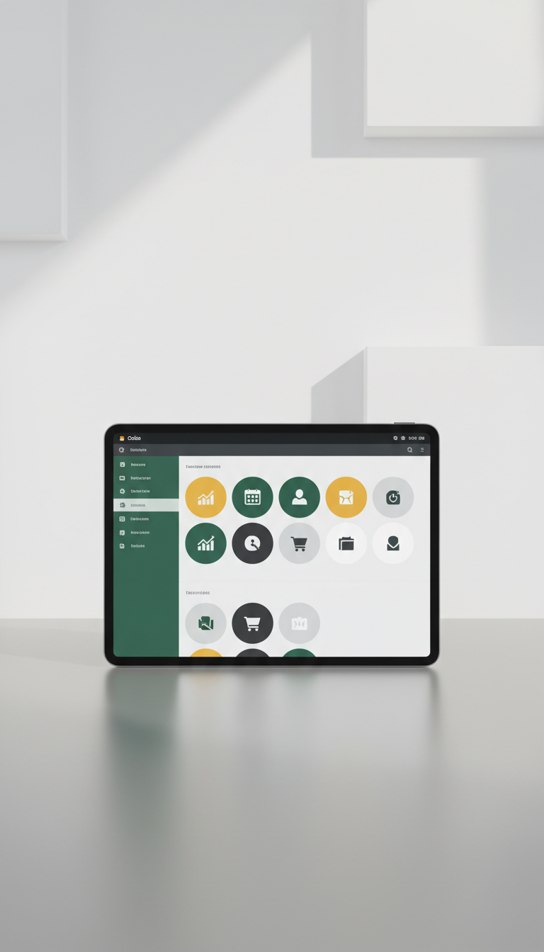 Odoo platform dashboard for tablet